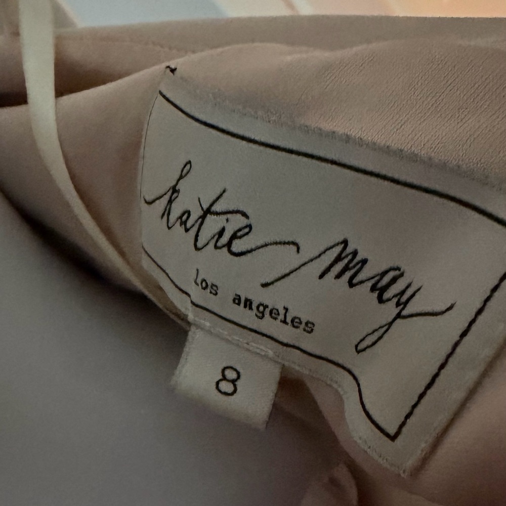 Katie May Legacy Off Shoulder Crepe Mermaid Gown Blush Maxi Dress Size 8 - Picture 5 of 13